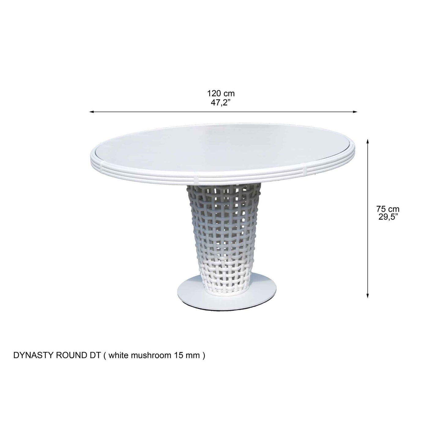 Dynasty Round Dining Table with Glass