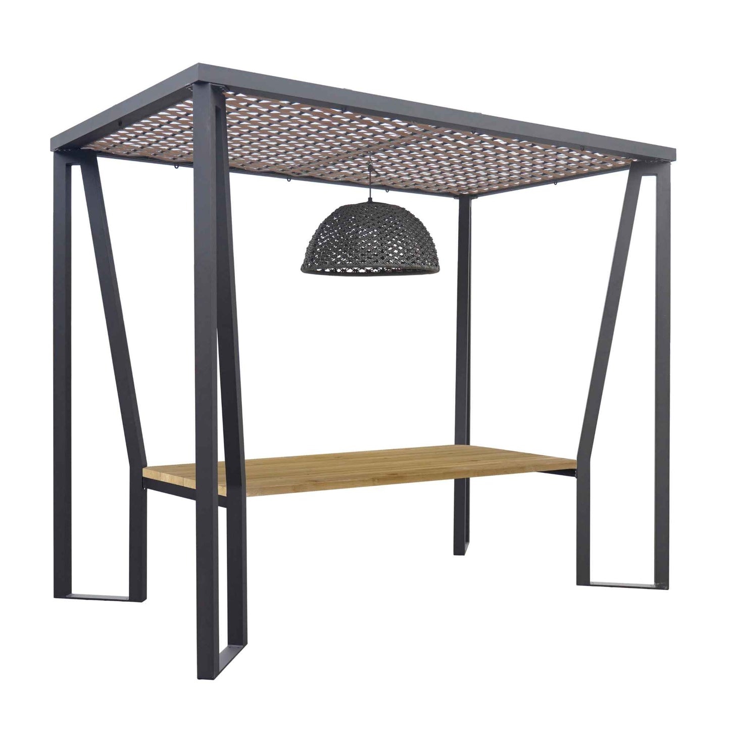 Horizon 10FT Pergola w/Teak Table & Lamp
