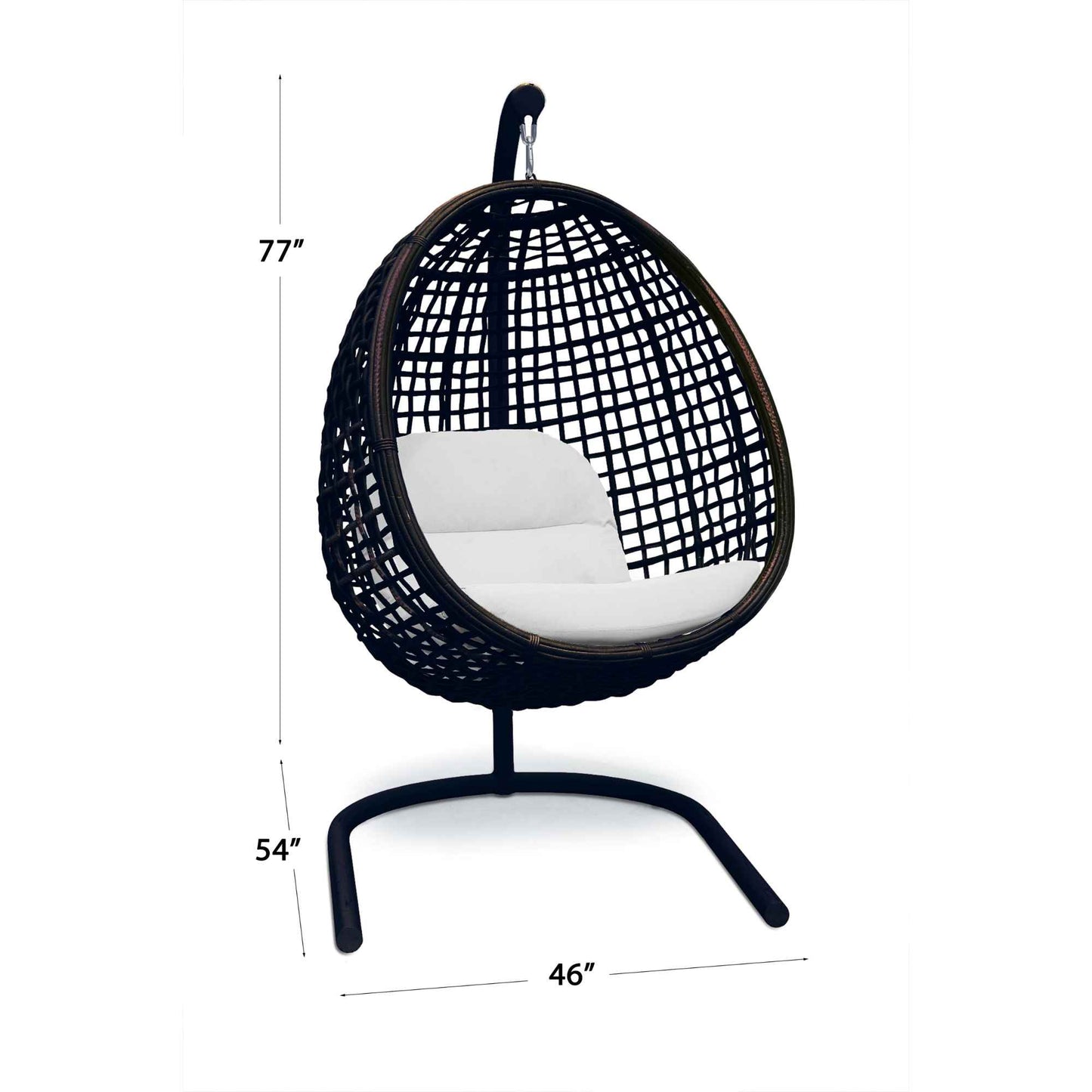 Dynasty Hanging Chair with Frame and Sunbrella Cushion