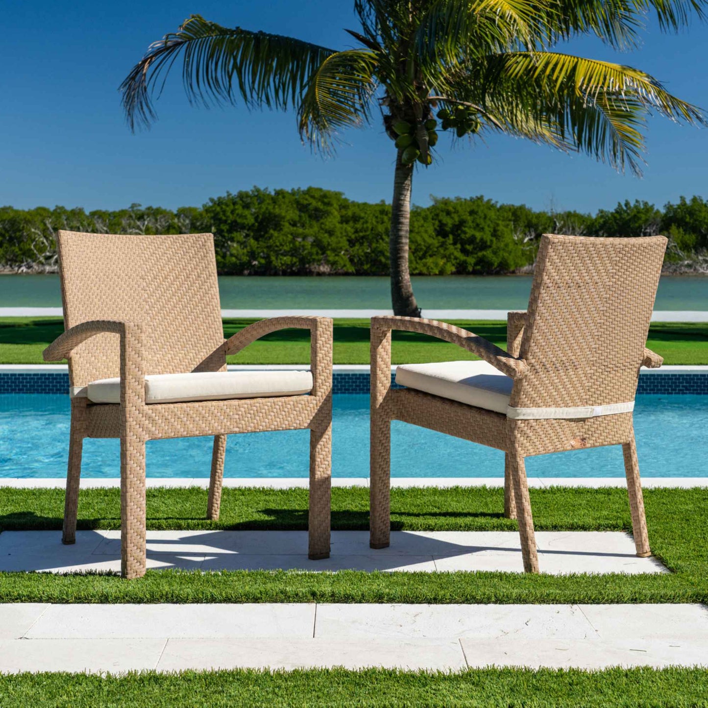 Panama Jack Austin Dining Armchairs with Cushions (Set of 2)