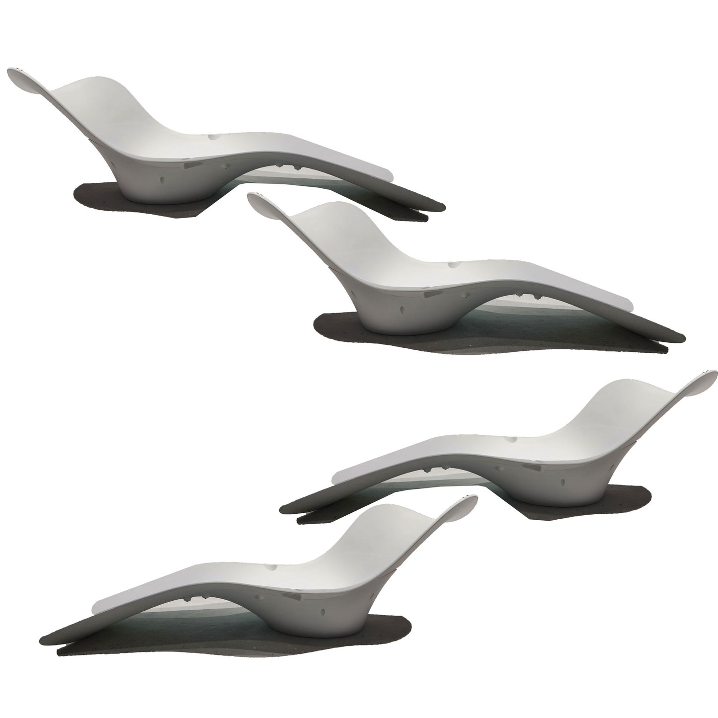 Panama Jack Wave Set of 4 Wave In-Pool Chaise Loungers