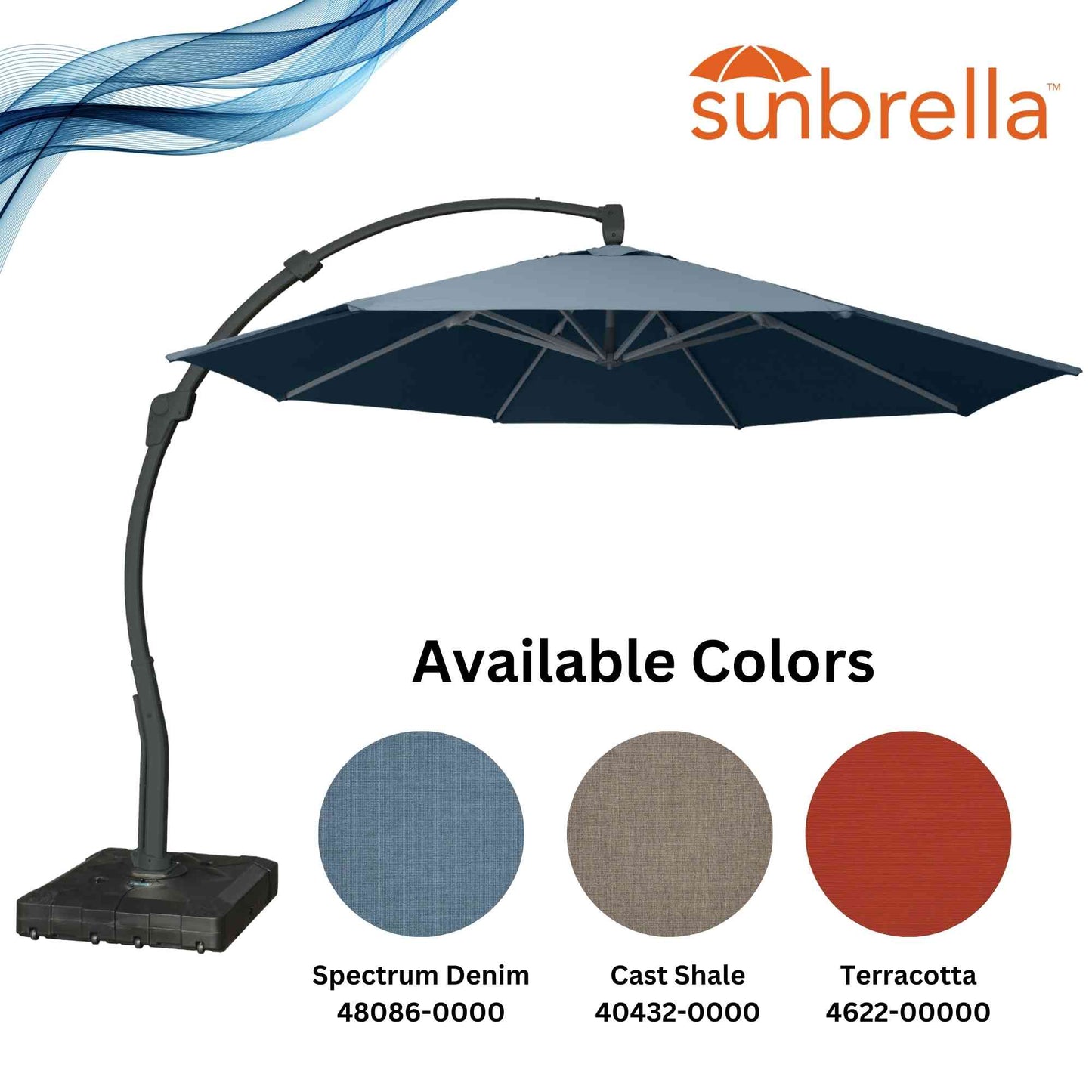 Panama Jack 11.5 Ft Cantilever Sunbrella Terracotta 360 Umbrella w/Movable Base