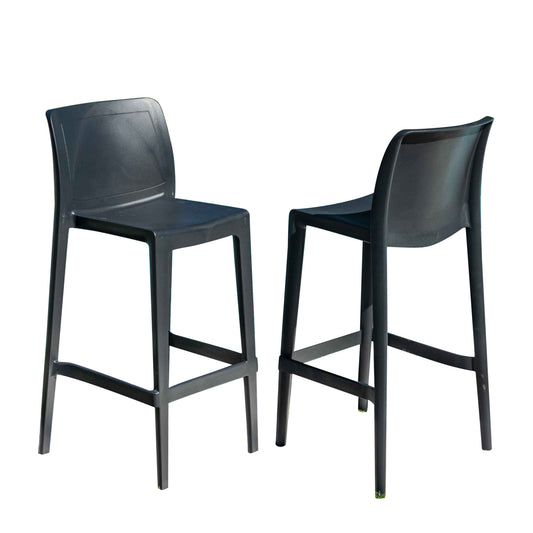 Luna Set of 2 Barstools - Anthracite