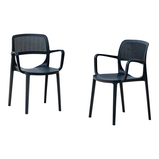 Mila Set of 2 Stackable Armchair-Anthracite