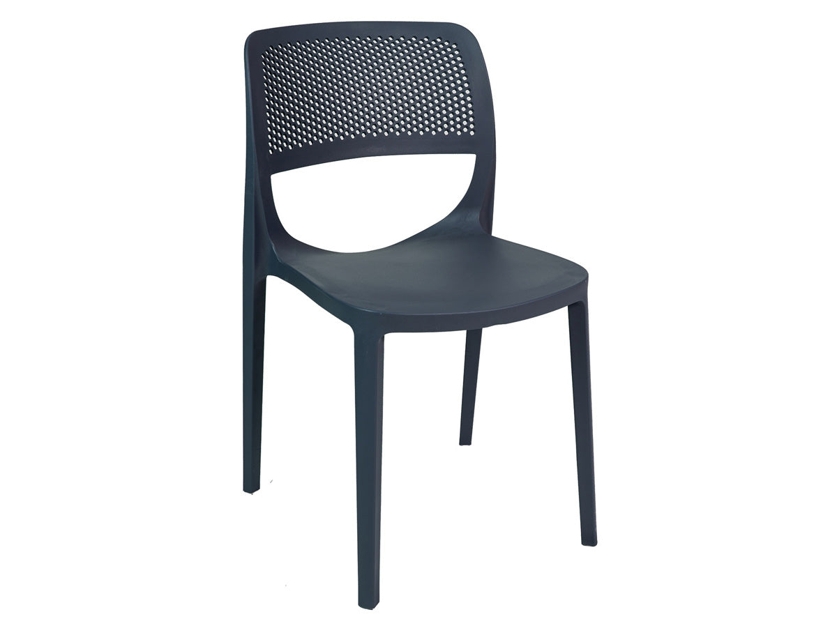 Mila Set of 2 Stackable Side Chair-Anthracite