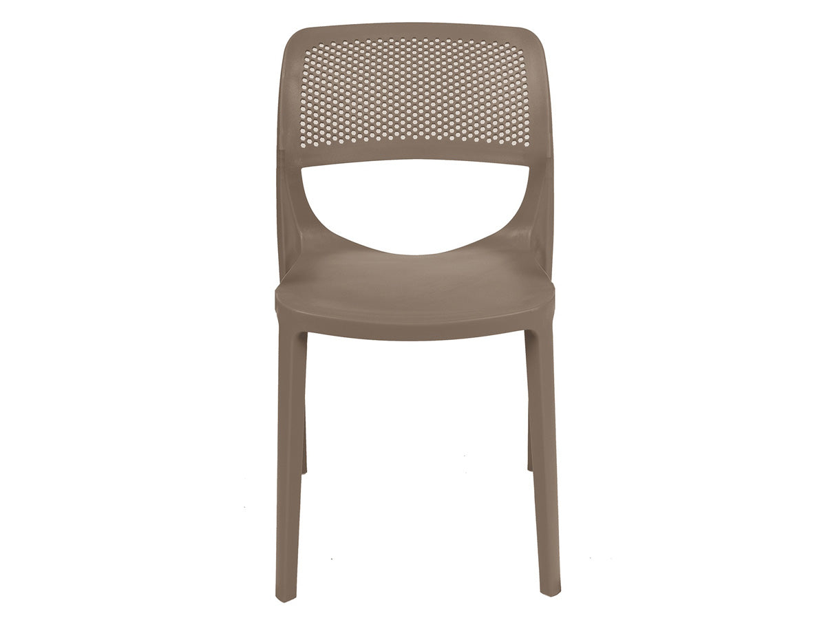 Mila Set of 2 Stackable Side Chair-Cappuccino