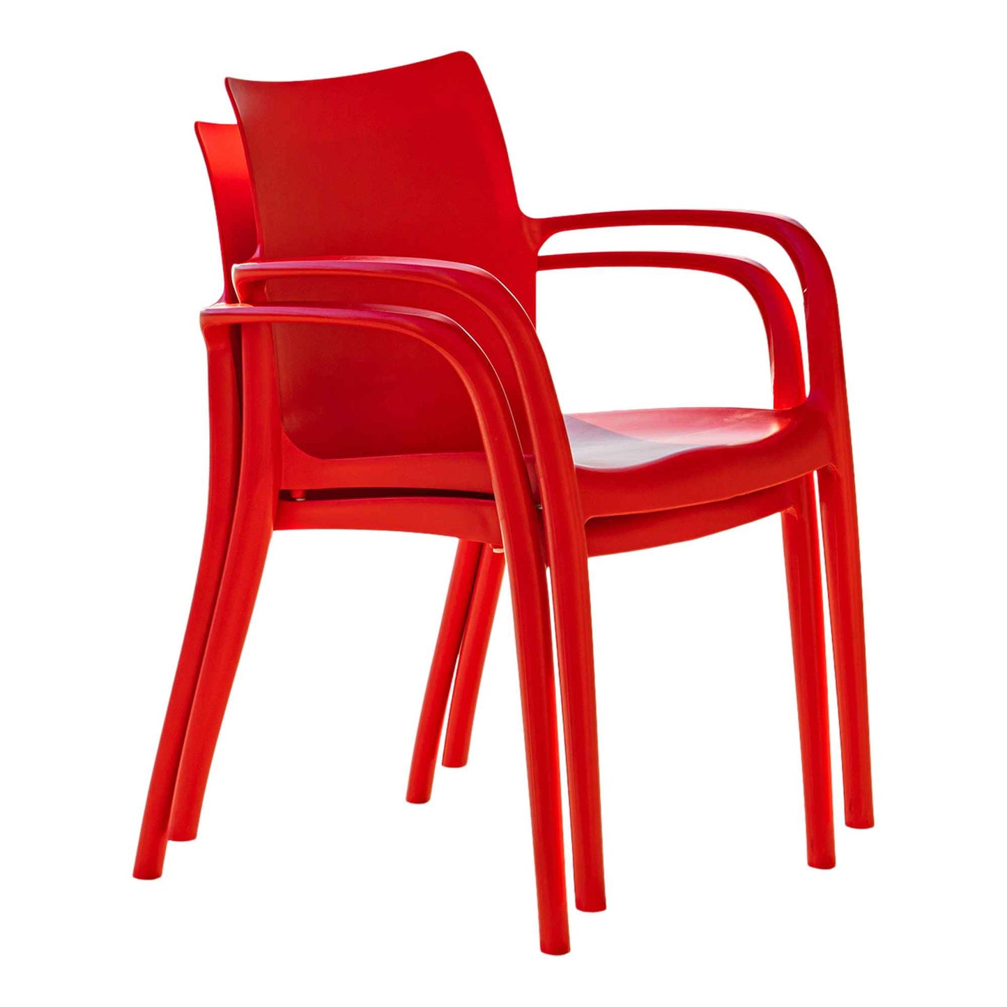 Pedro Set of 2 Stackable Armchair-Red