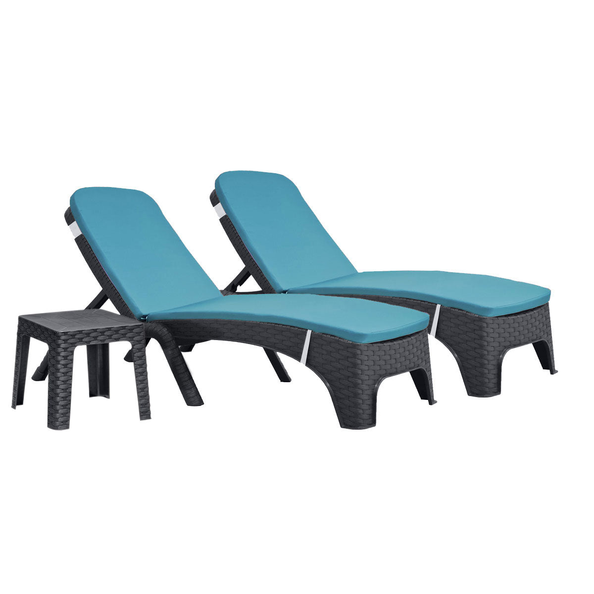 Roma 3-Piece Chaise Lounger Set w/cushion-Anthracite