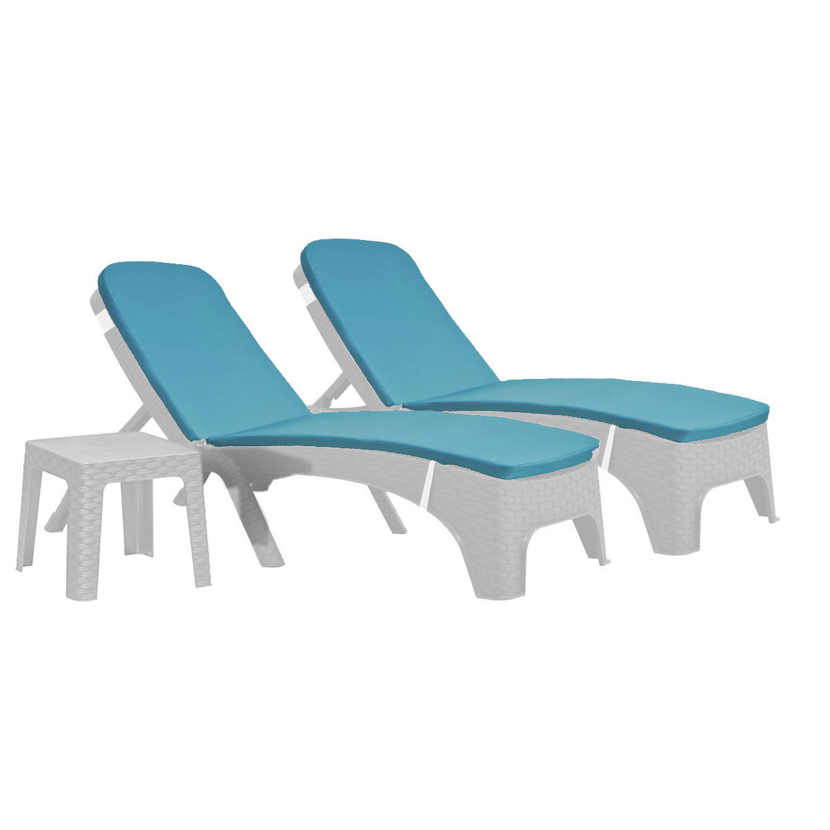 Roma 3-Piece Chaise Lounger Set w/cushion-White