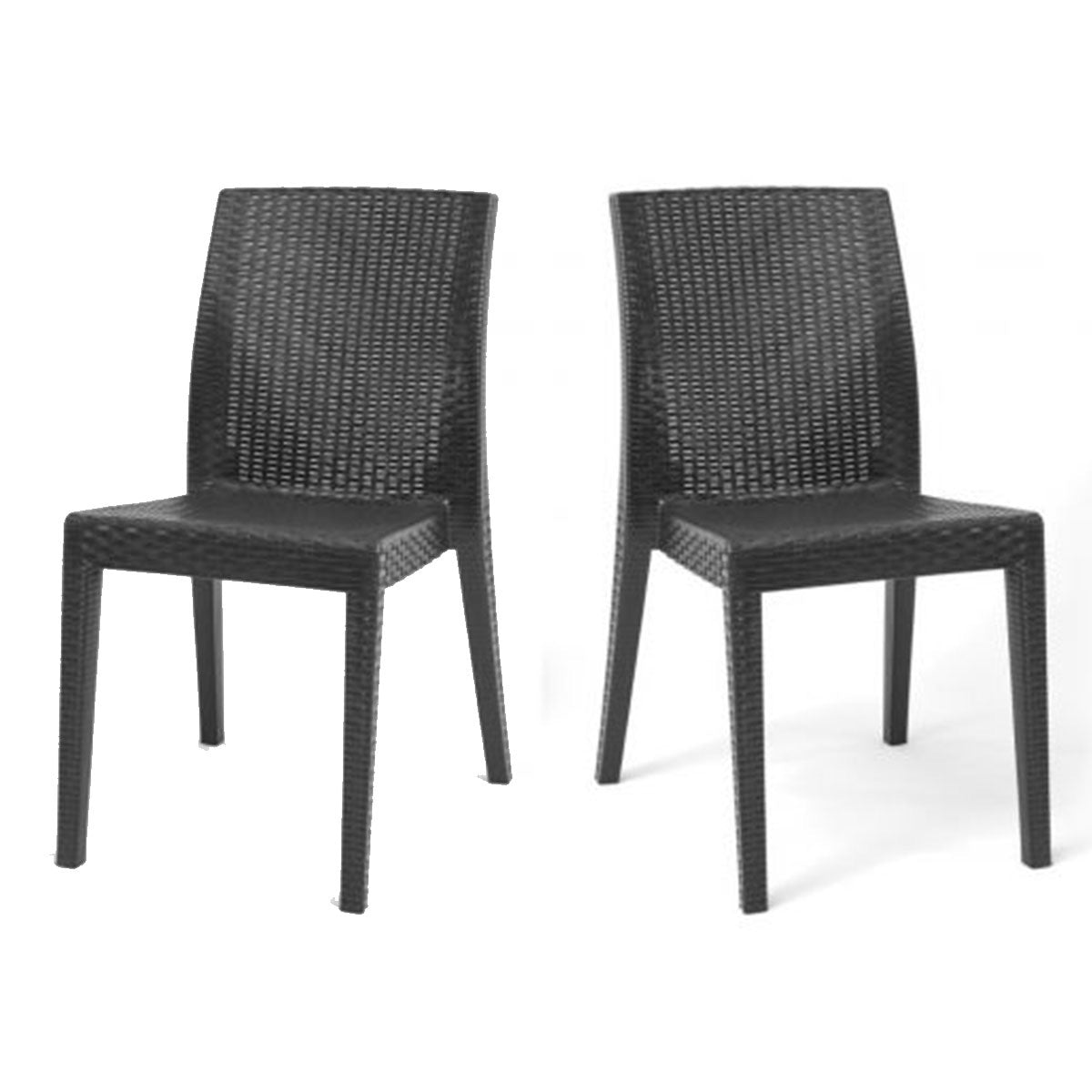 Siena Set of 2 Stackable Side chair-Anthracite