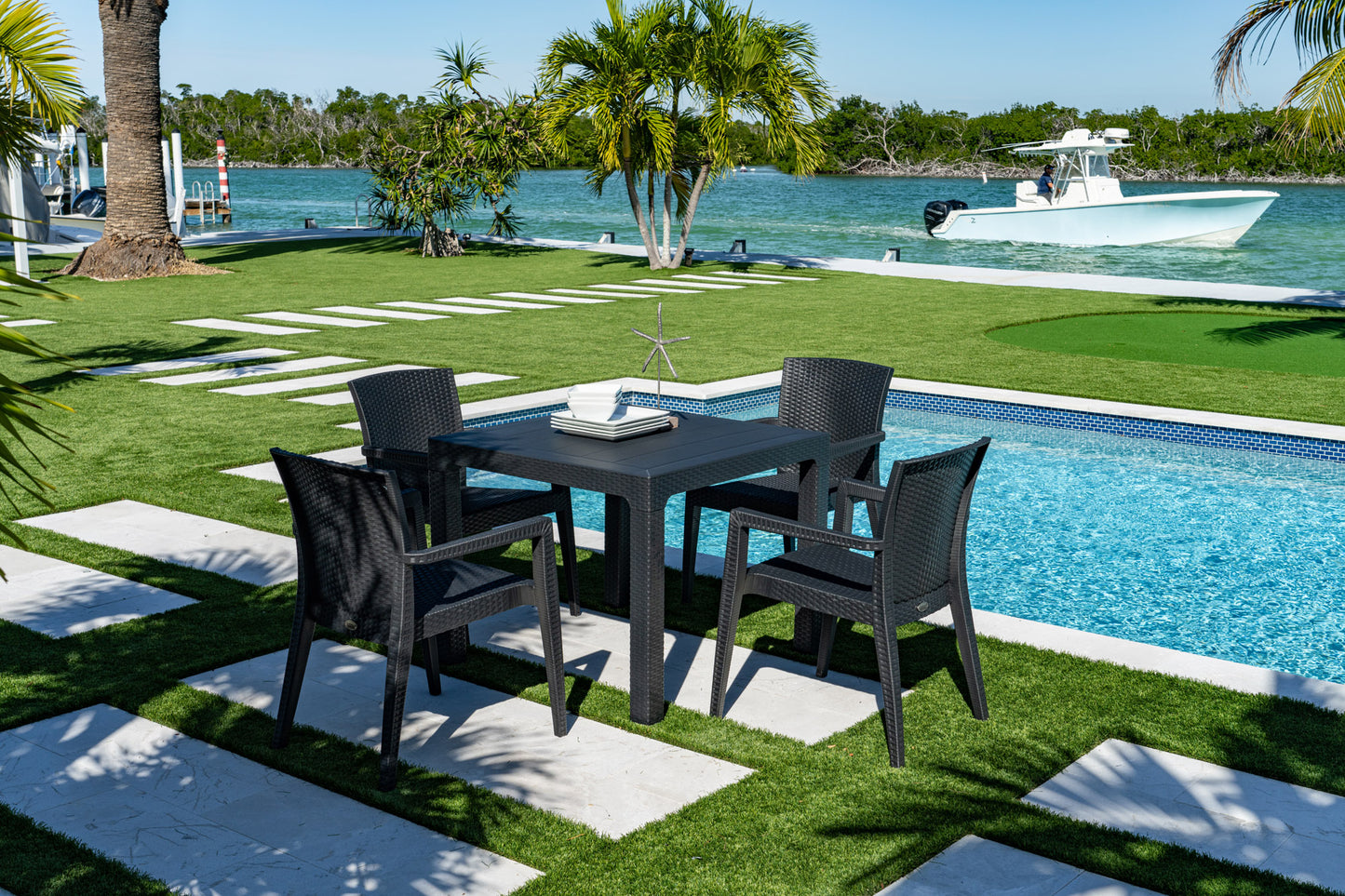 Montana 5-Piece Dining Set-Anthracite