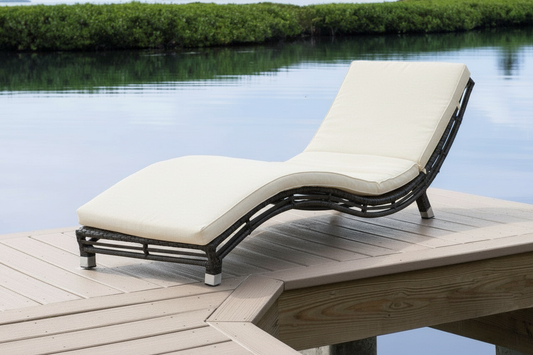 Panama Jack Graphite Curve Chaise Lounge with Cushion