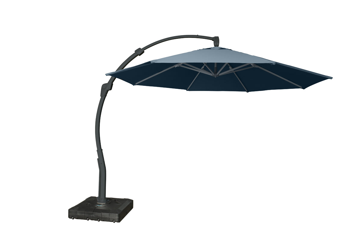 Panama Jack 11.5 Ft Cantilever Sunbrella Denim 360 Umbrella w/Movable Base
