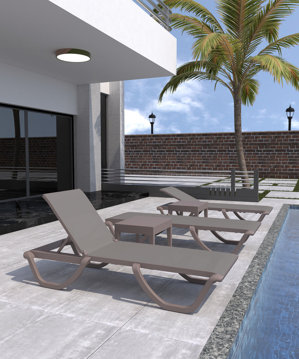 Florence Set of 2 Chaise Lounger - Cappucino - Cappucino Sling