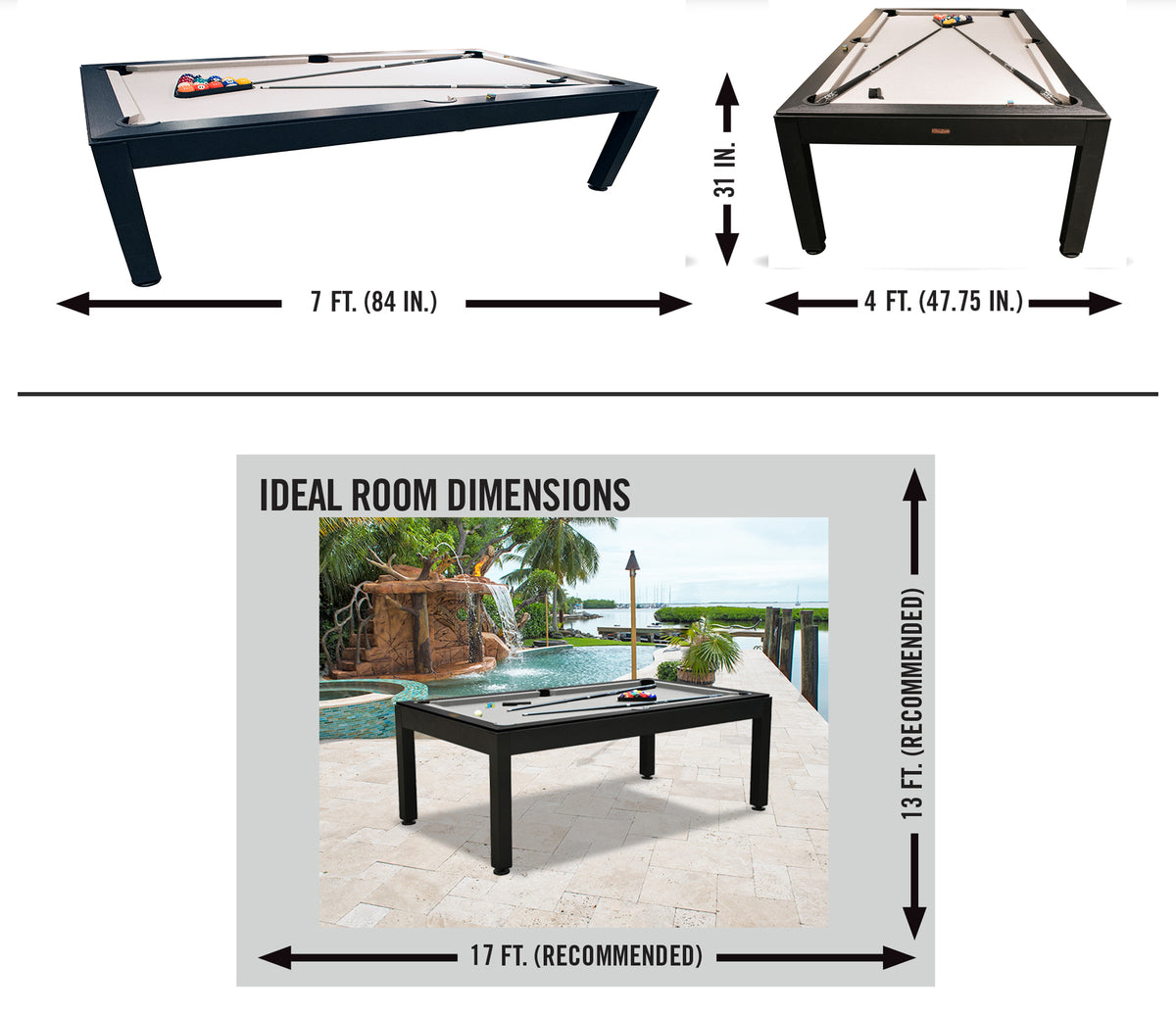 Pool Table Design Dimension Pool Dining Table Dimensions