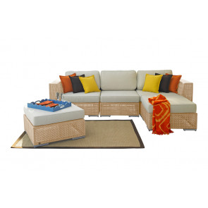 Austin 5 PC Sectional Set w/off-white cushions